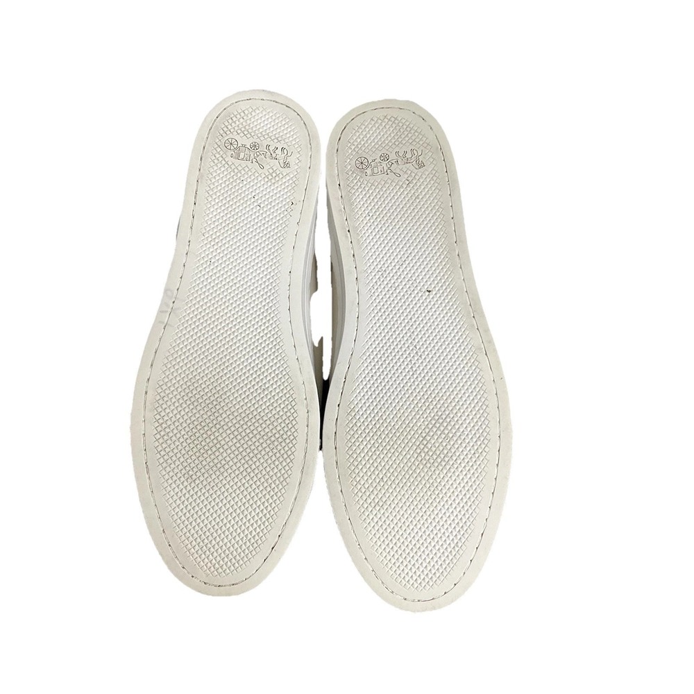 Coach Pembroke Off White Leather High Top Sneakers Turnlock Gold Hardware 7.5B - Picture 10 of 10